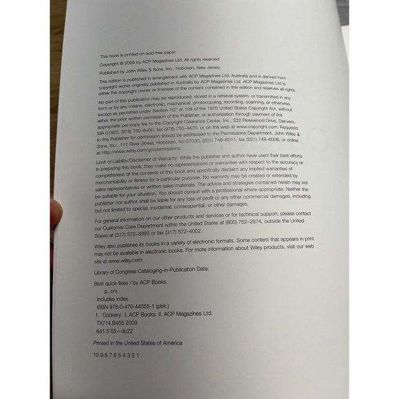 Best Quick Fixes Cookbook Fast Recipes 30 Minutes 2009 ACP Books - Picture 5 of 8